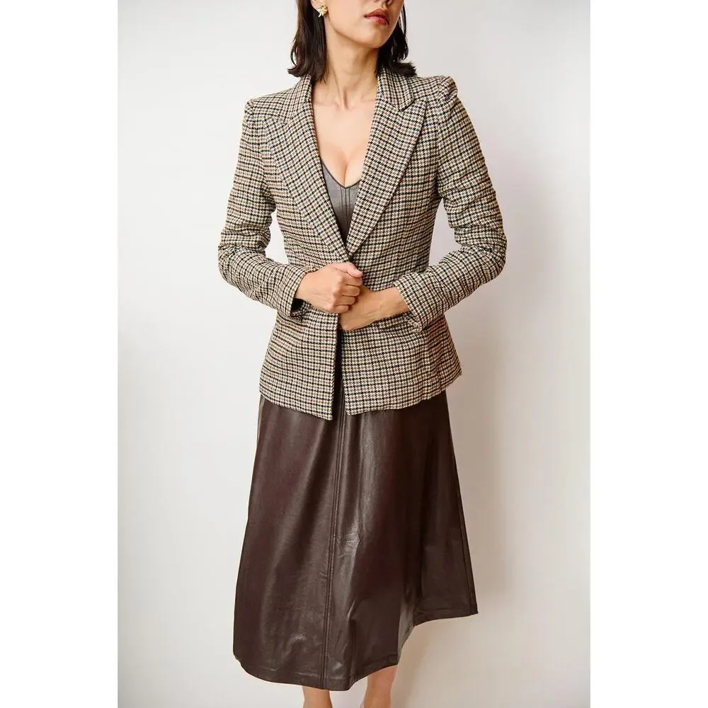 Amanda Uprichard Aldridge Houndstooth Blazer Size Medium‎